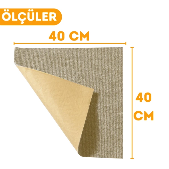 BEYLİNİ Kendinden Yapışkanlı Halıfleks Keçe Kaymaz Ev Tekne Ofis Yat Denizlicik Marina Karo Halısı Devetüyü 40x40 CM - 5