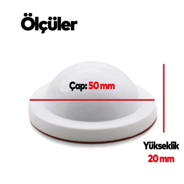 Silikon Kapı Stoperi beyaz 4 Adet Tamponu Kendinden Yapışkanlı Beyaz Kapı Kolu Stopu - Resim 3