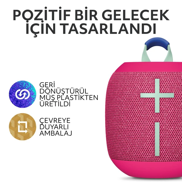Ultimate Ears WONDERBOOM 4 Taşınabilir Su Geçirmez Bluetooth Hoparlör, Büyük Bas ve 360 Derece Ses - Pembe - Resim 6