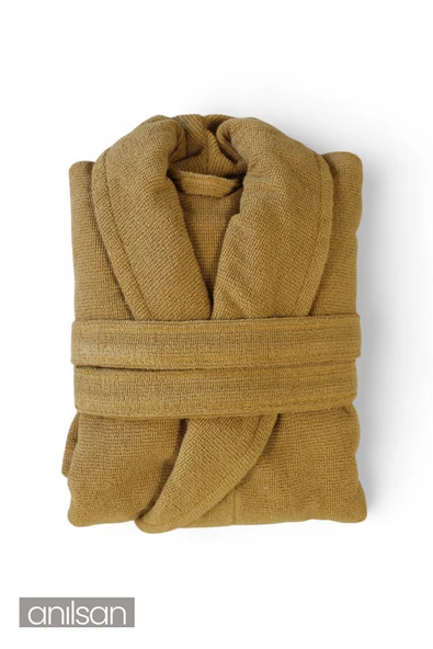 %100 Pamuk Hardal Bornoz - Şalyaka Otel Bornozu, Spa Için Ideal, Günlük Kullanıma Uygun - 2