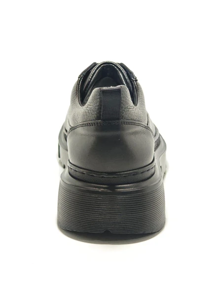 Tetri 0K534 Model Hakiki Deri El Yapımı Erkek Siyah Casual Ayakkabı - Resim 4