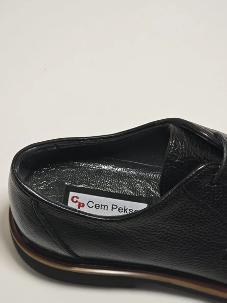 Cem Pekşen Blackheart 203 Siyah Deri Erkek Günlük Casual Ayakkabı - Resim 3
