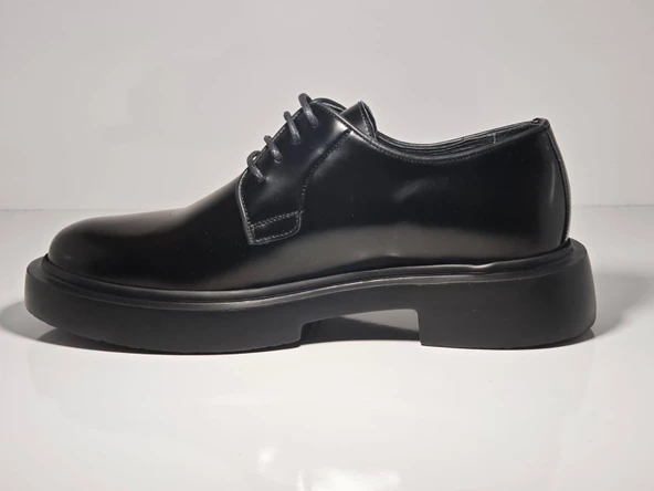 Tetri 030 Gerçek Deri El Yapımı Siyah Açma Casual Ayakkabı - Resim 3