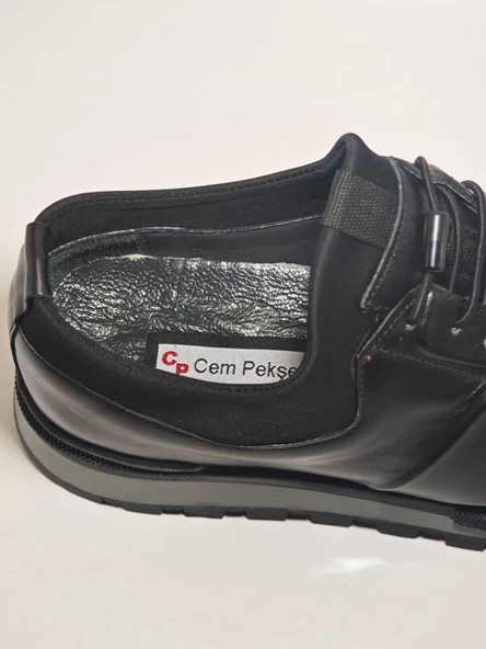 Cem Pekşen Blackheart 1840 Siyah Deri Erkek Casual Ayakkabı - Resim 6