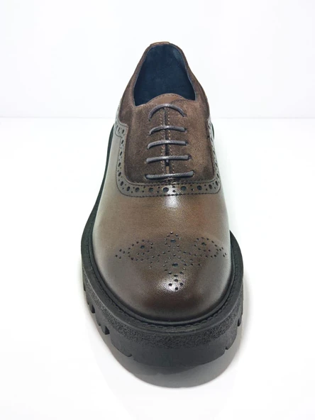 Tetri 0029 Model Hakiki Deri El Yapımı Erkek Kahve Casual Ayakkabı - 3