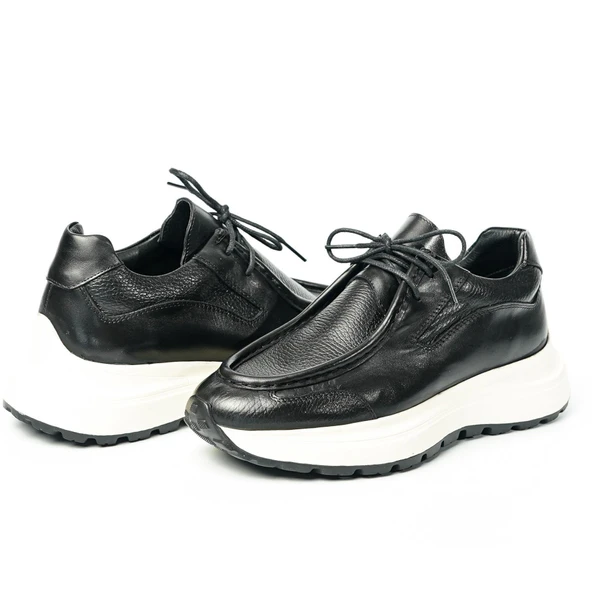 Tetri K525 Juno Model Hakiki Deri El Yapımı Erkek Siyah Casual Ayakkabı - Resim 2
