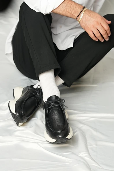 Tetri K525 Juno Model Hakiki Deri El Yapımı Erkek Siyah Casual Ayakkabı - 4