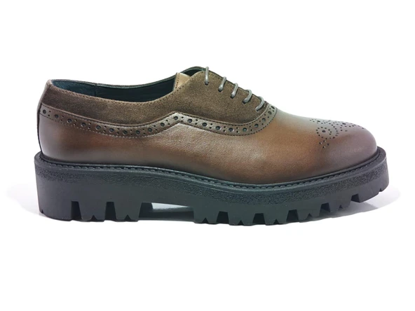 Tetri 0029 Model Hakiki Deri El Yapımı Erkek Kahve Casual Ayakkabı - 2