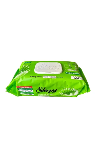 DOĞAL ALOE VERA ÖZÜ YÜZEY TEMİZLİK HAVLUSU 100 YAPRAK SLEEPY