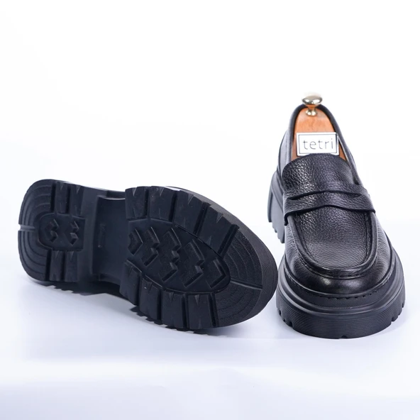 Tetri K416 Ramonelli Model Gerçek Deri El Yapımı Erkek Siyah Casual Ayakkabı - Resim 4