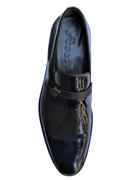 Fosco 9063 Bağcıksız Lacivert Rugan Erkek Klasik Ayakkabı - 5