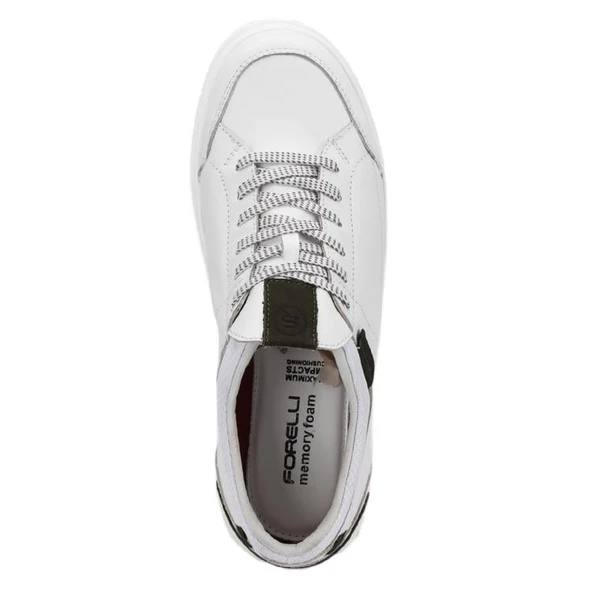 Forelli ZET 39504-G Comfort Beyaz-Haki Erkek Ayakkabı - 5