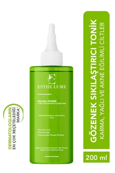 E ESTHE LUME Canlandırıcı Ve Gözenek Sıkılaştırıcı Tüm Ciltler Için Glikolik Asit Tonik