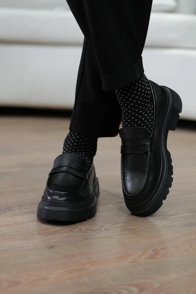 Tetri K416 Ramonelli Model Gerçek Deri El Yapımı Erkek Siyah Casual Ayakkabı - Resim 5