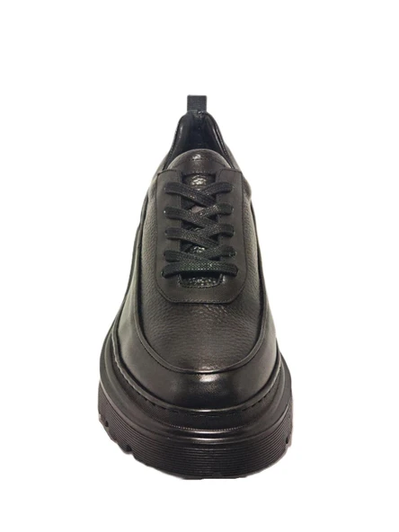 Tetri 0K534 Model Hakiki Deri El Yapımı Erkek Siyah Casual Ayakkabı - Resim 3