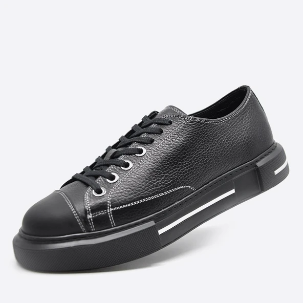 Fosco 9901 Siyah Hakiki Deri Sneakers Ayakkabı - Resim 2