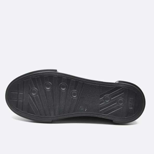 Fosco 9901 Siyah Hakiki Deri Sneakers Ayakkabı - Resim 5