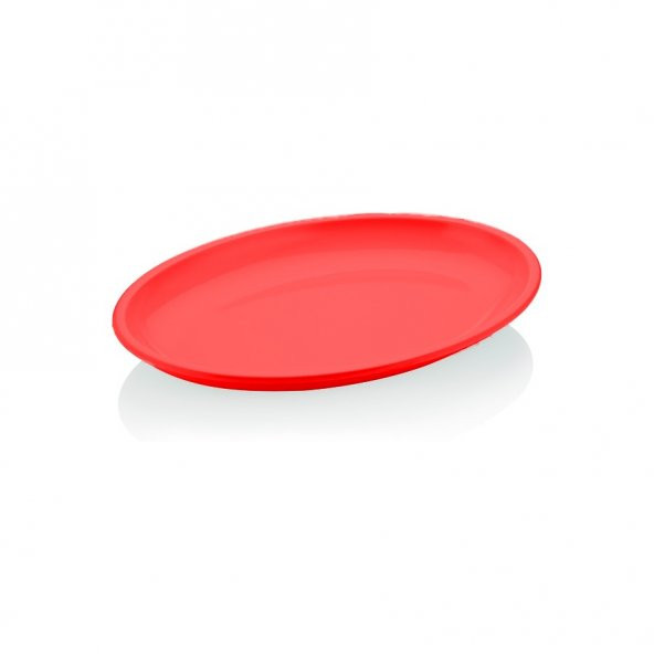 Melamin Oval Tabak Kırmızı 55x39x6 cm