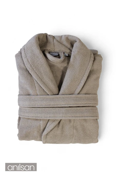 %100 Pamuk Bej Bornoz - Şalyaka Otel Bornozu, Spa Için Ideal, Günlük Kullanıma Uygun - 2