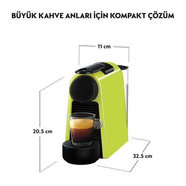 Nespresso D30 GREEN Essenza Mini  Kapsüllü Kahve Makinesi - 3