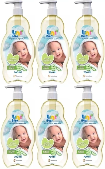 Uni Baby Bebek Şampuanı 700ML Keyifli Banyolar (Pompalı) (6 Lı Set) - 1