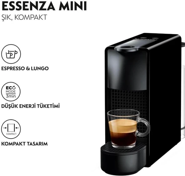 Nespresso C30 BLACK Eessenza Mini Kahve Makinesi - 2