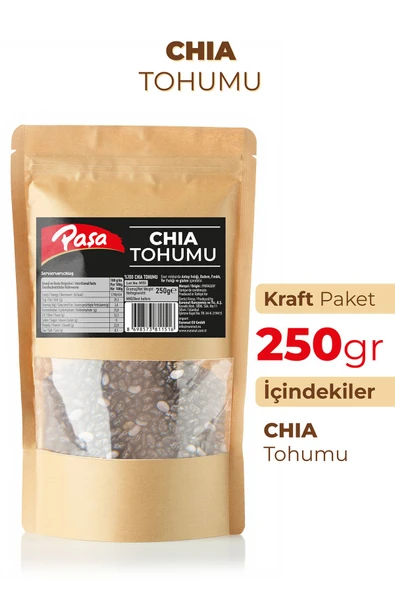 Paşa Kuruyemiş Chia Tohumu 250 gr – Yüksek Lifli ve Omega-3 Kaynağı ürün görseli