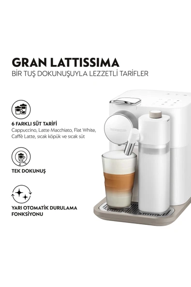 Nespresso F541 White Grand Lattissima Kahve Makinesi, Beyaz - 2