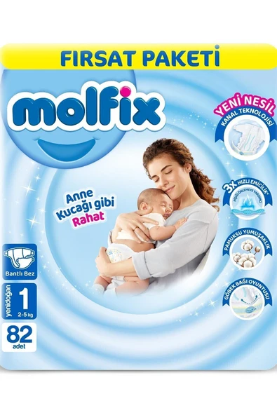 Molfix 3D Yenidoğan Fırsat Paketi 82'li Bebek Bezi ürün görseli