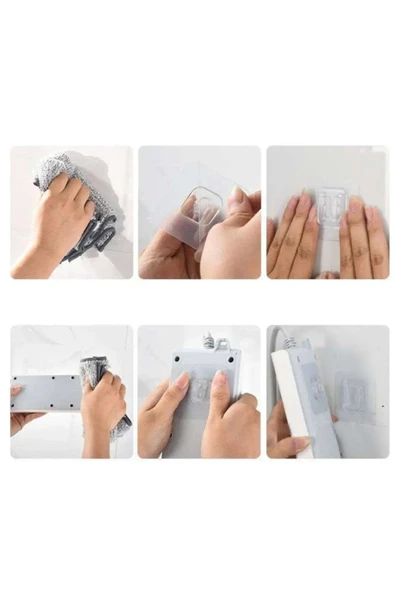 Mucit Home 2'li Set Geçmeli Klips Eşya Sabitleme Askısı Tablo Ayna Resim Sabitleme Aparatı - 4