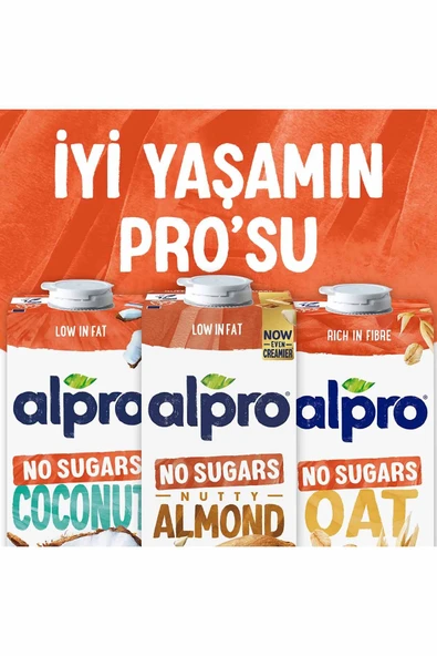 Alpro Şekersiz Badem Sütü 1 L Vegan Laktozsuz Bitkisel Bazlı - 2