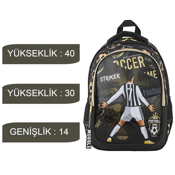 Muggle 2 Bölmeli Soccer Game Okul Sırt Çantası + Kalemlik - 5