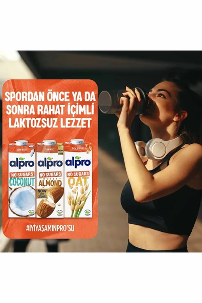 Alpro Şekersiz Badem Sütü 1 L Vegan Laktozsuz Bitkisel Bazlı - 4