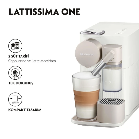 Nespresso F121 WHİTE Lattissima One Kapsüllü Espresso ve Kahve Makinesi - 2