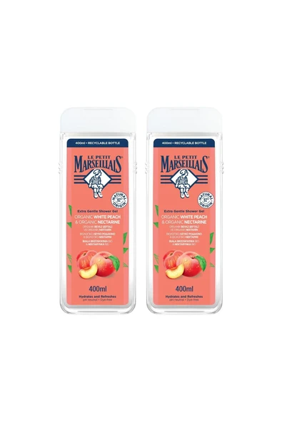 Le Petit Marseillais Organıc White Peach & Nectarine Duş Jeli 400 ml 2 Li Avantajlı Paket - 2