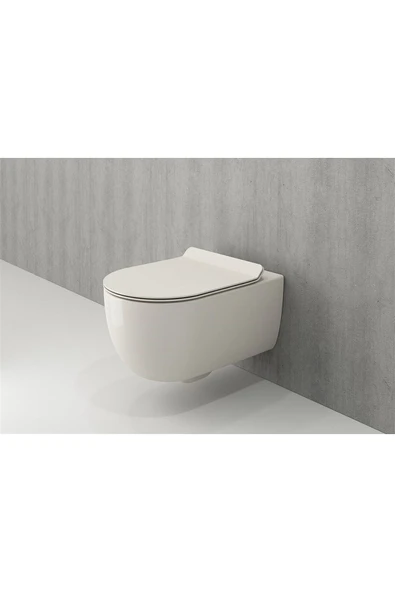 V-tondo Rimless Asma Klozet Kanalsız Kapak Hariç Parlak Bisküvi 1416-014-0128