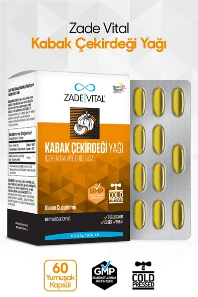 Zade Vital Kabak Çekirdeği Yağı 30 Yumuşak Kapsül ürün görseli 1