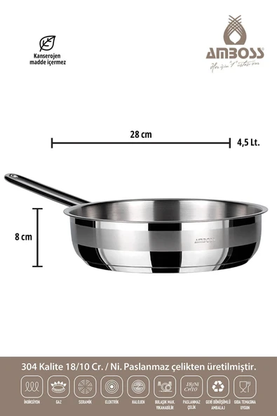 Amboss Saphire 28 cm Çelik Tava - 4