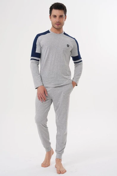 Mecit 2990 Erkek Gri Uzun Kollu Pijama Takımı ürün görseli