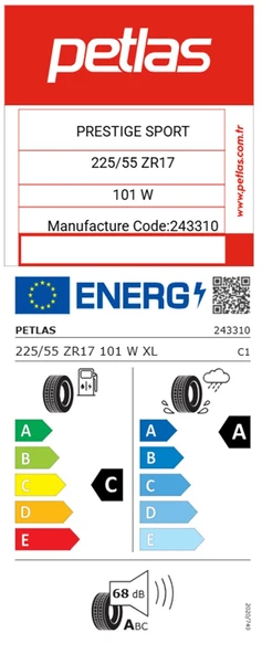 Petlas 225/55 ZR17 TL 101W XL PRESTIGE Oto Yaz Lastiği (Üretim Tarihi:2025) - Resim 2