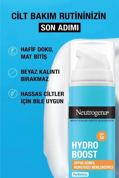 Neutrogena Hydro Boost SPF50 Güneş Koruyucu Nemlendirici - 4