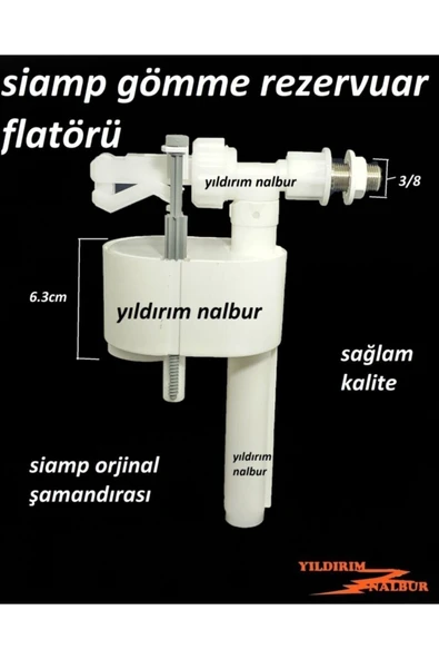 Yıldırım Siamp Flatör Gömme Rezervuar Iç Takım Şamandıra - 2