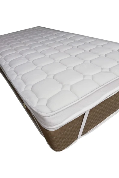 Brzn Yatak BRZN 100x200x8  havlu kumaş 4 köşe lastikli yatak pedi - 2