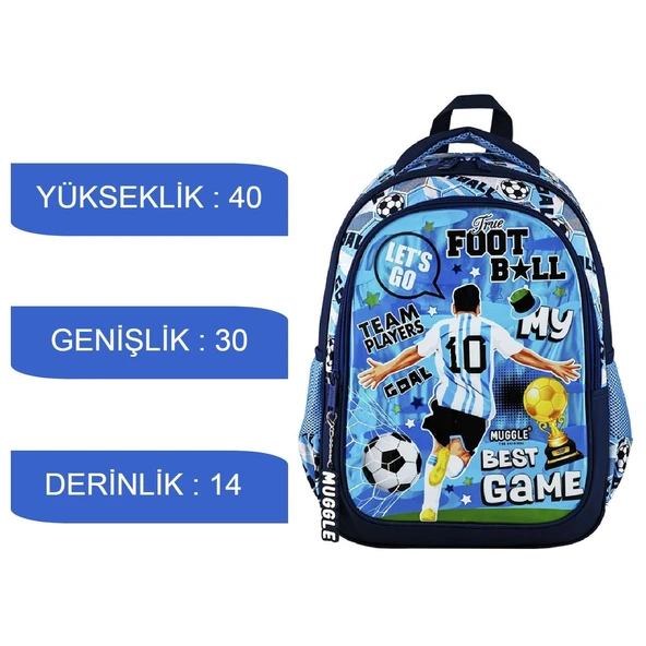 Muggle 2 Bölmeli Best Game Okul Sırt Çantası + Beslenme Çantası - 5