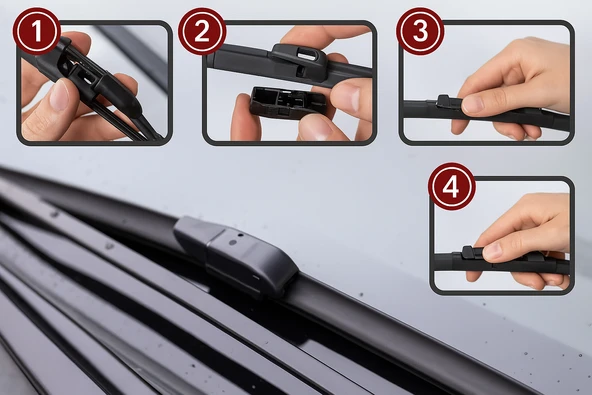 Velonova  Citroen C4 Picasso 2013-2019 2'li Ön Cam Sileceği Sağ Sol Silecek Takımı Aparatlı Silecek - 5