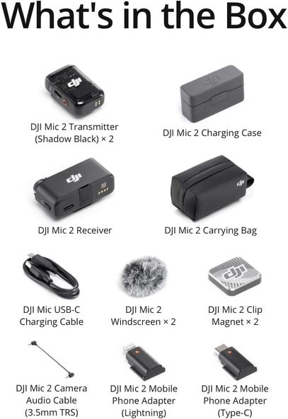 DJI Mic 2 Wireless 2 Kişilik Kompakt Mikrofon Kiti - 3