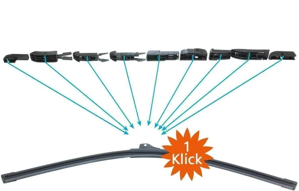 Velonova  Toyota Yaris 2012-2019 2'li Ön Cam Sileceği Sağ Sol Silecek Takımı Aparatlı Silecek - Resim 4