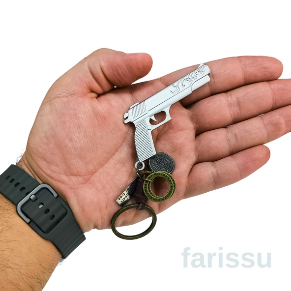 Metal Tabanca Tasarımlı Anahtarlık | Şık & Fonksiyonel Aksesuar