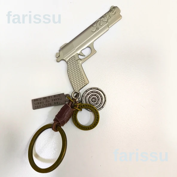 Metal Tabanca Tasarımlı Anahtarlık | Şık & Fonksiyonel Aksesuar - 3