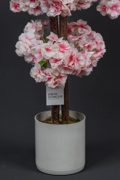 Beyaz Saksıda 100 Cm Bahar Dalı Ağacı - Resim 3